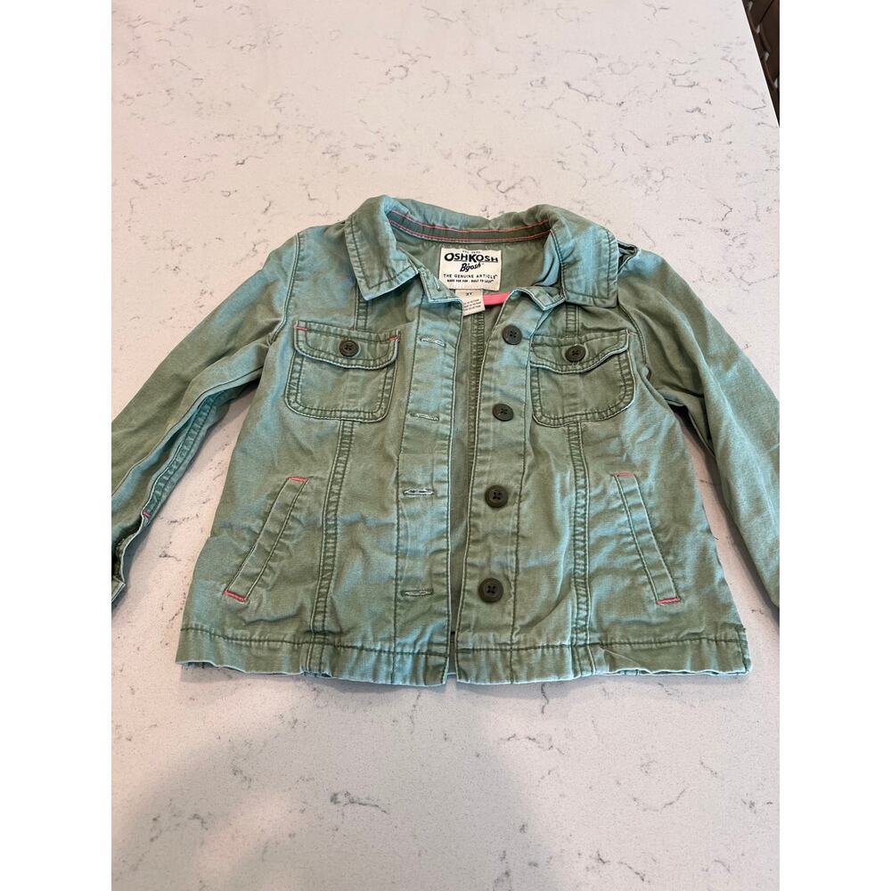 OshKosh 3T Green Twill Utility Jacket